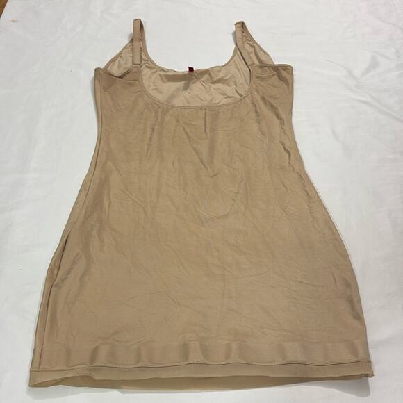 Spanx Womens 1x Nude Scoop Tank Shaping Dress Shapesuit Plus Size One Piece - Picture 1 of 10